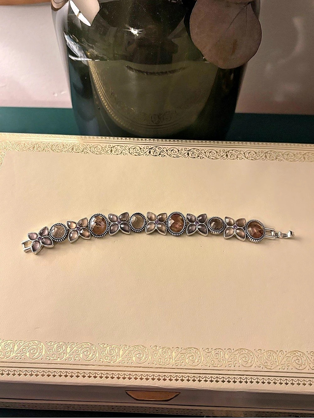 Napier Floral Link Gemstone Bracelet